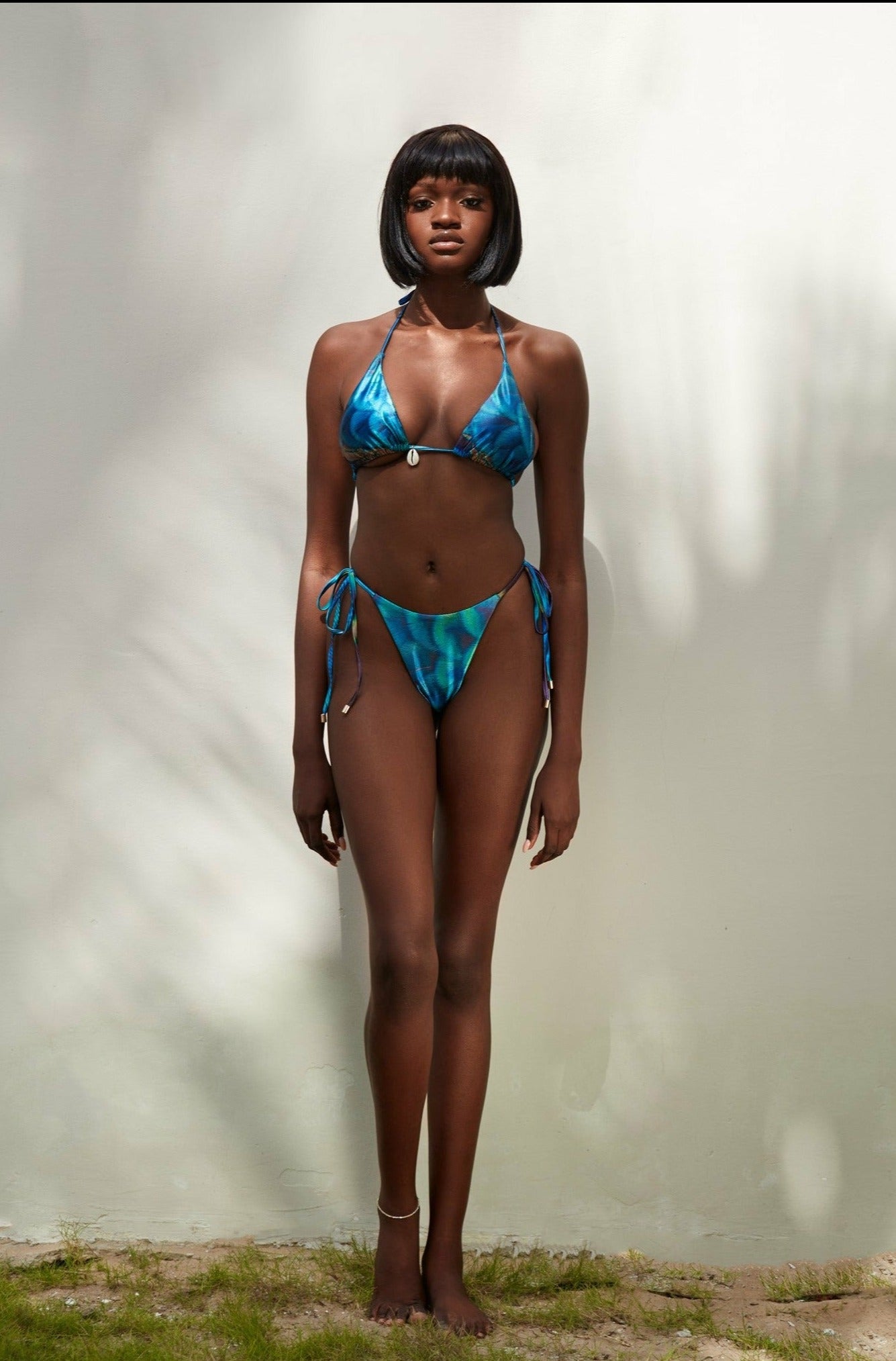 Bikini two piece silky texture seashells dubai lebanon 